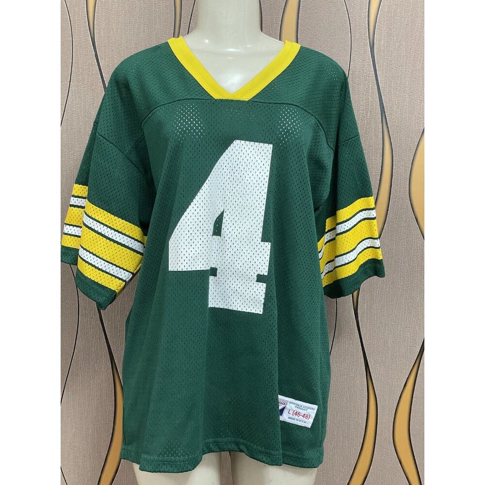 Logo 7 VTG '90s Green Bay Packers #4 Brett Favre NFL Jersey Sz L Made USA 1407